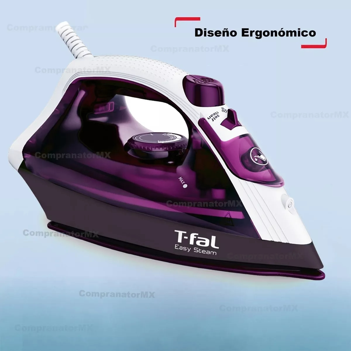 Plancha De Ropa Suela Cerámica Con Vapor Vertical Desinfect