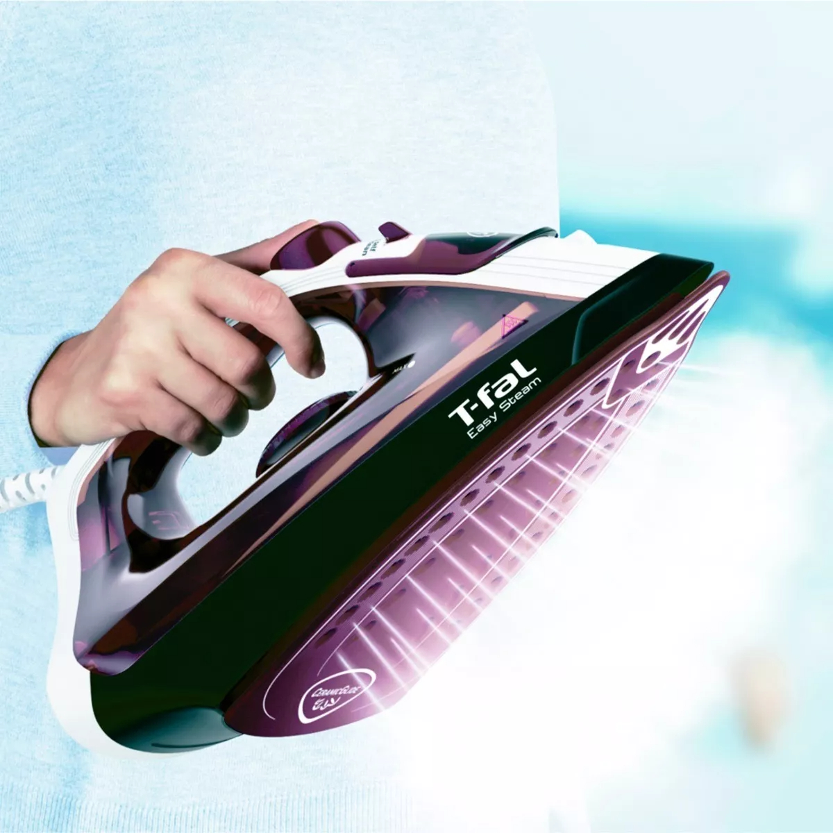 Plancha De Ropa Suela Cerámica Con Vapor Vertical Desinfect