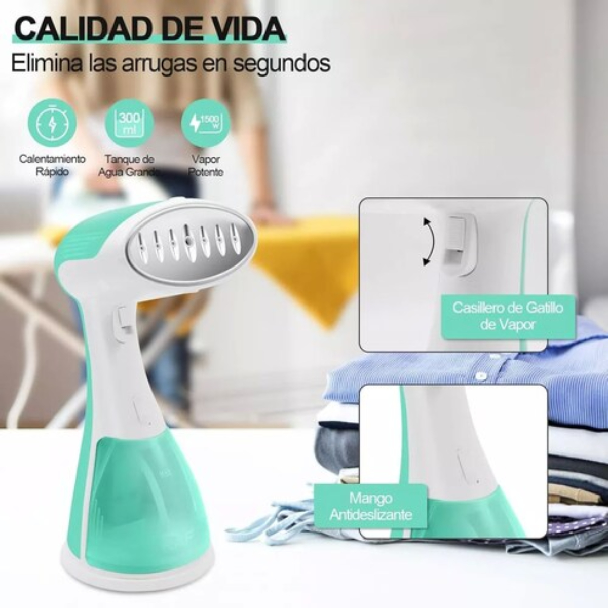 Plancha De Vapor Vertical Portátil, Vaporizador Ropa 1100w