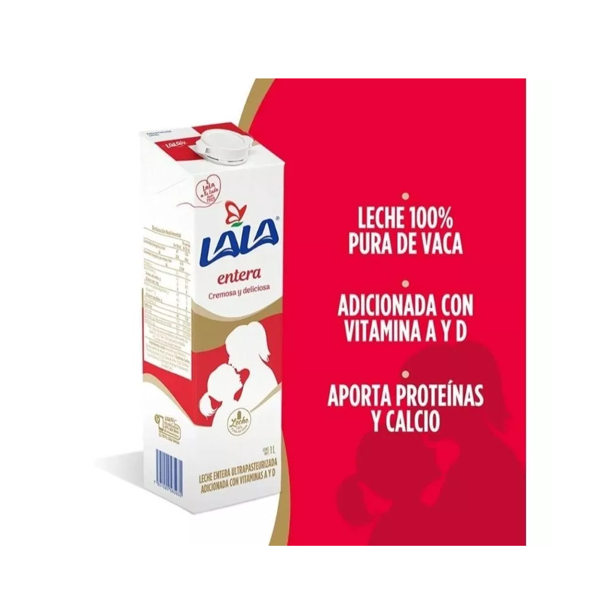 6 Piezas de Leche Lala Entera de 1 litro c/u