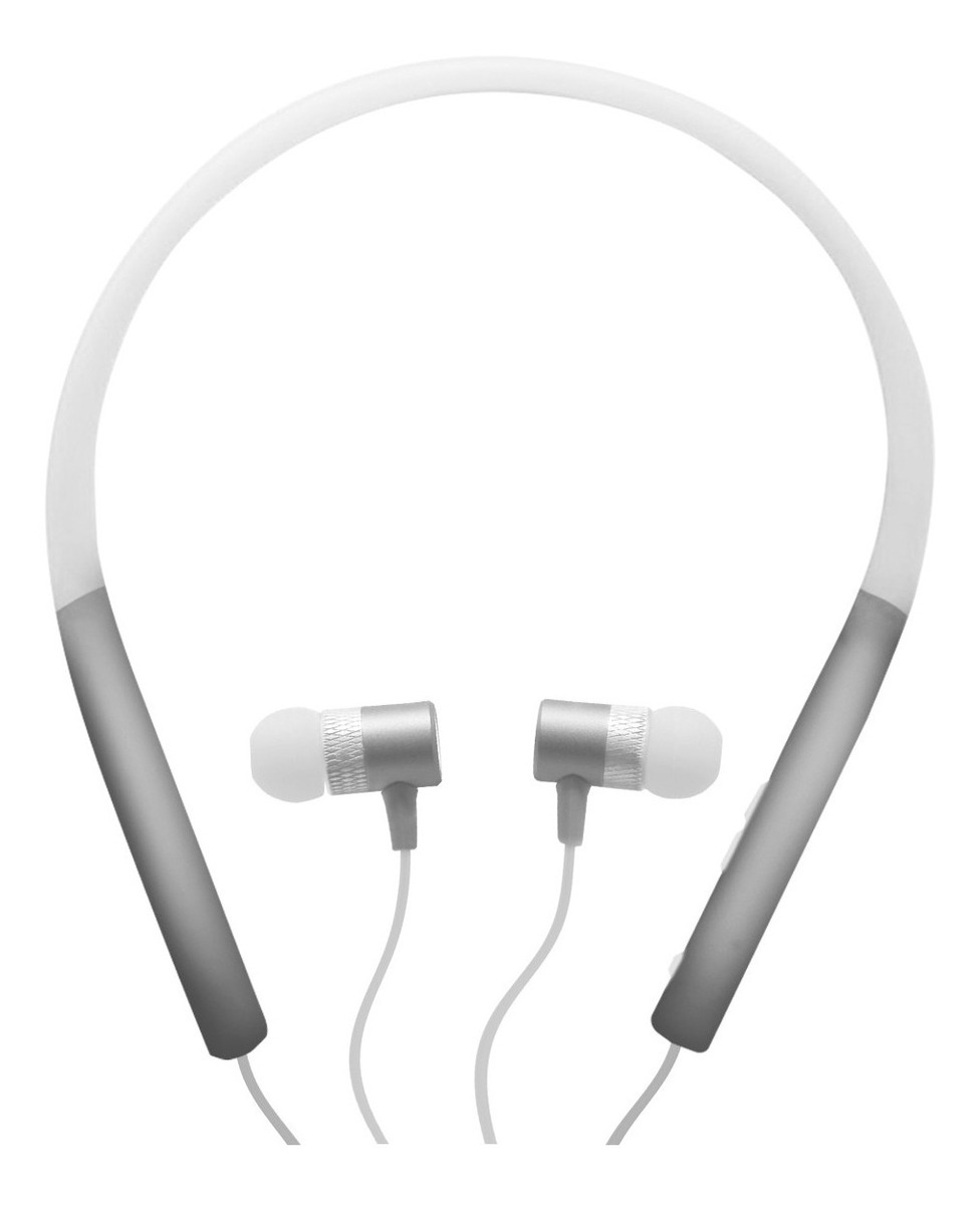 Audífonos Bluetooth Deportivos Manos Libres Inalambrico Sport Neck Band Resistente A Sudor Plateado.