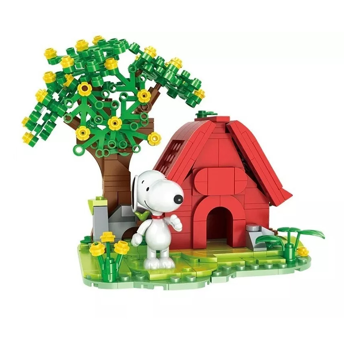 Bloques de Construcción Diseño Escena Snoopy en Casa Roja.