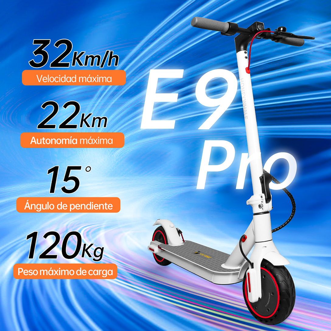 Scooter Eléctrico Honey Whale E9 PRO Blanco.