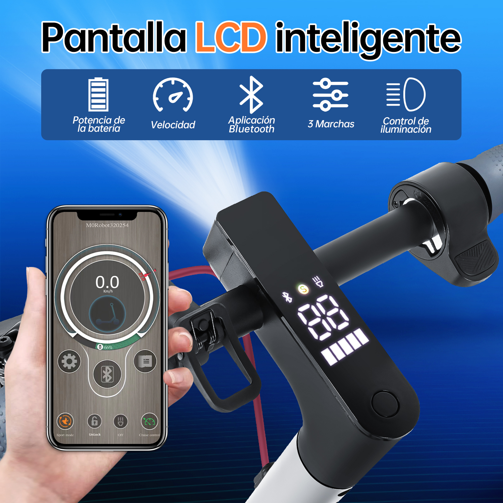 Scooter Eléctrico Honey Whale E9 PRO Blanco.