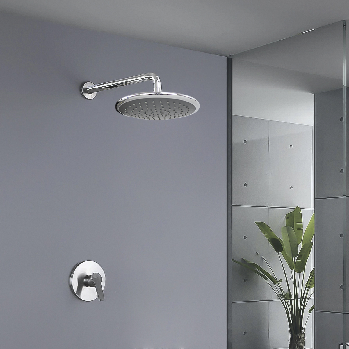 Brazo redondo con chapetón para regadera marca Gravita