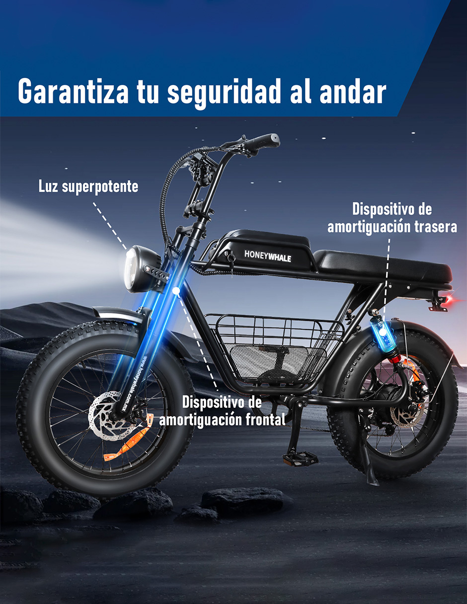 Bicicleta Eléctrica Honey Whale K7 Negro