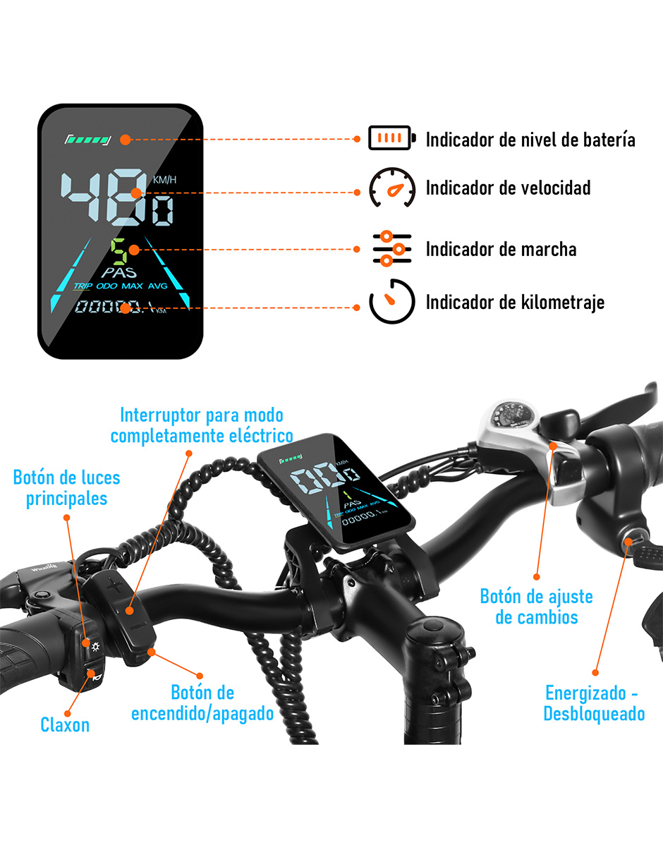 Bicicleta Eléctrica Honey Whale K7 Negro