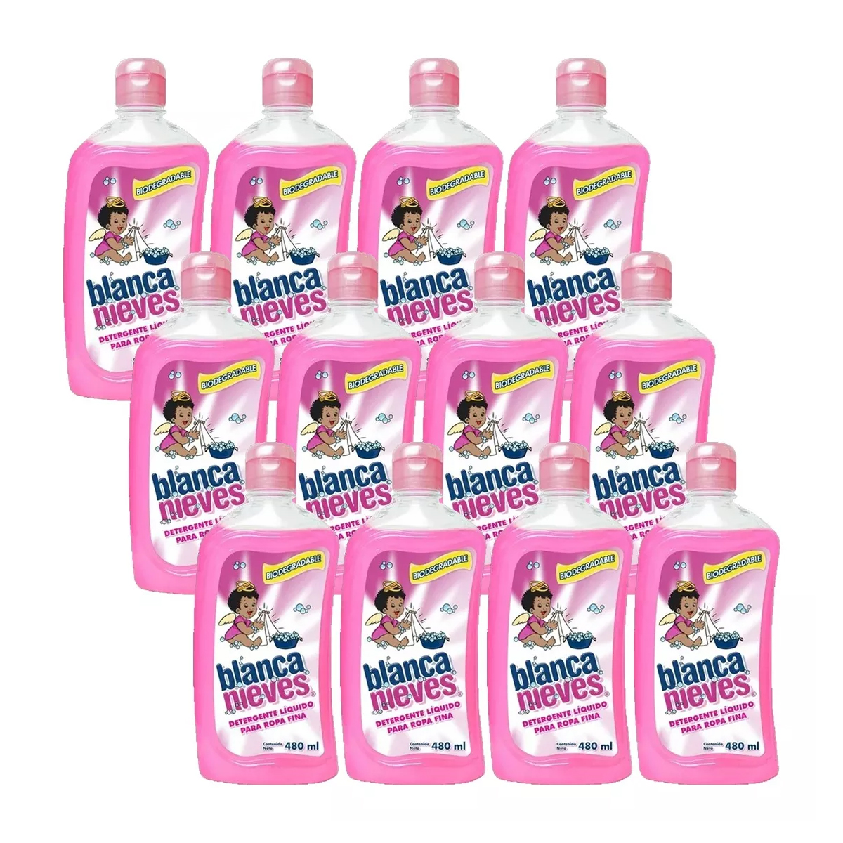 Detergente Liquido Blanca Nieves 12 Piezas de 480 ml c/u