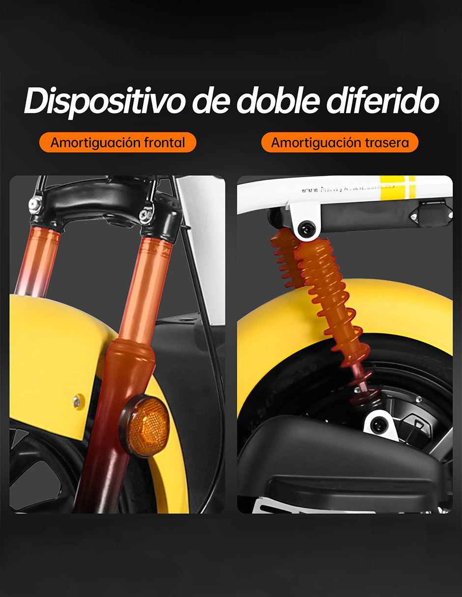 Motobici eléctrica Honey Whale U1S Amarillo.