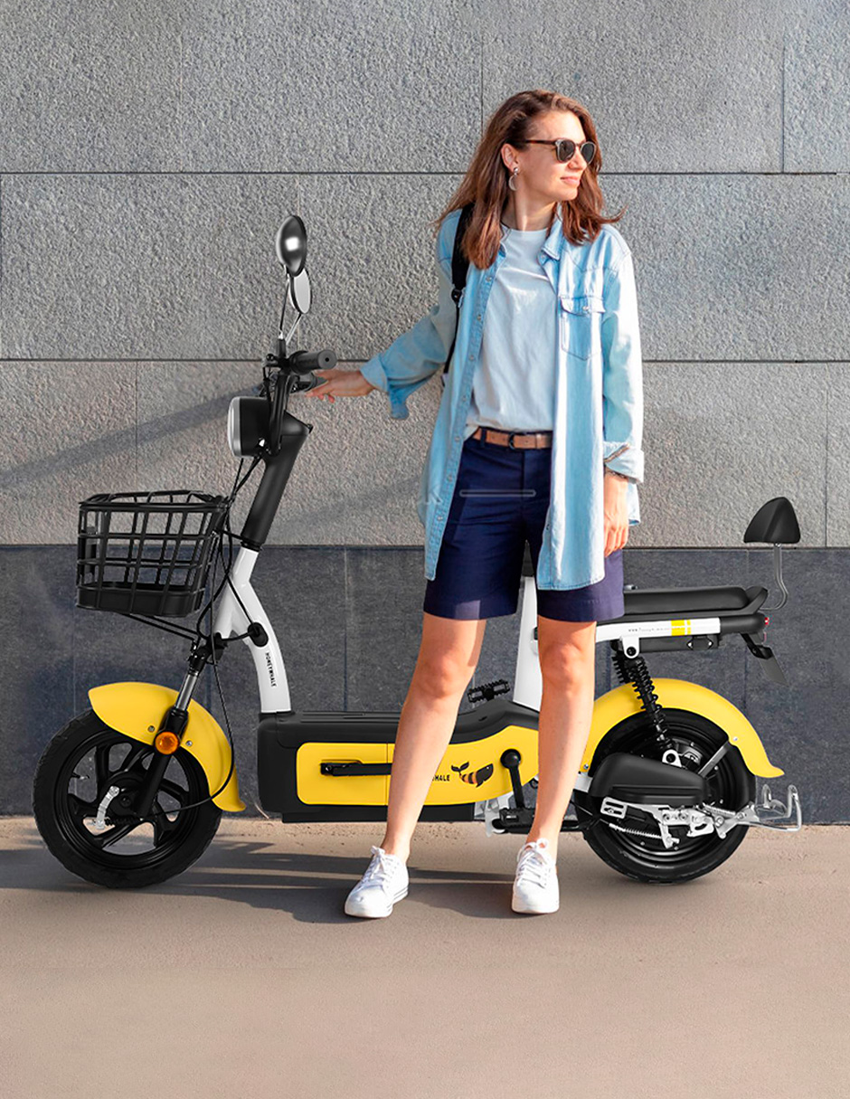 Motobici eléctrica Honey Whale U1S Amarillo.