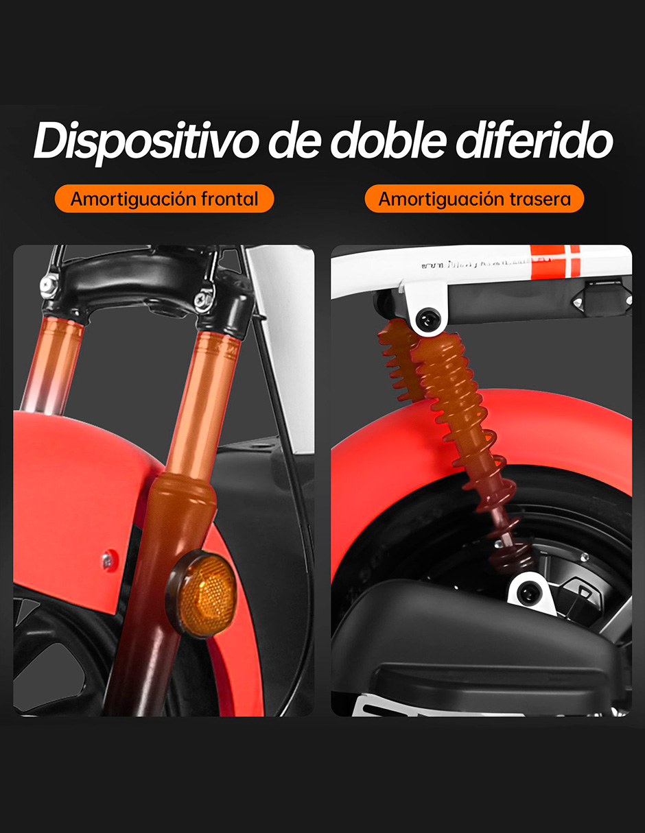 Motobici eléctrica Honey Whale U1S Rojo.