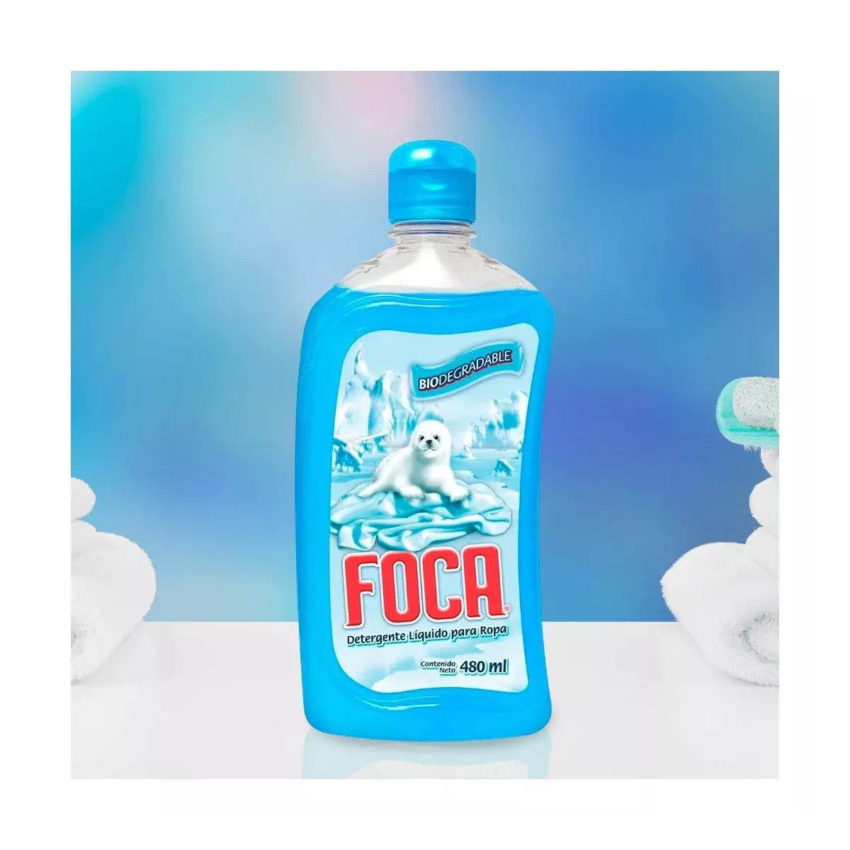 Detergente Líquido Foca 12 Piezas de 480 ml c/u
