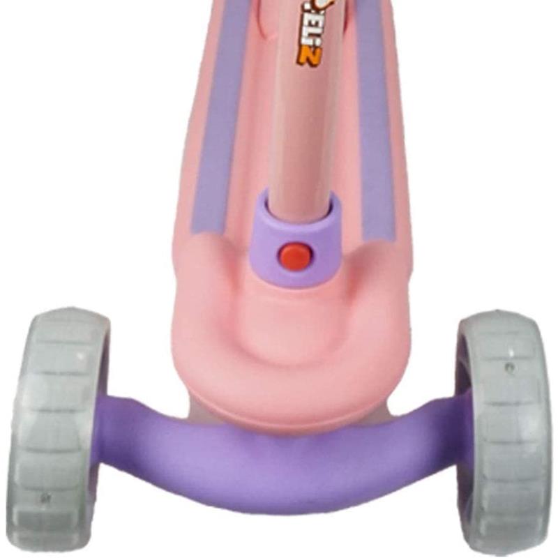 Scooter 3 Ruedas Luces Led 70kg Rosa con Morado 3-9 años