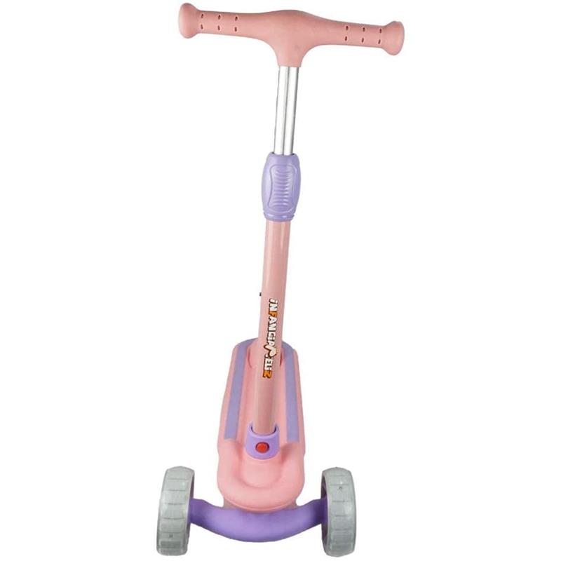 Scooter 3 Ruedas Luces Led 70kg Rosa con Morado 3-9 años