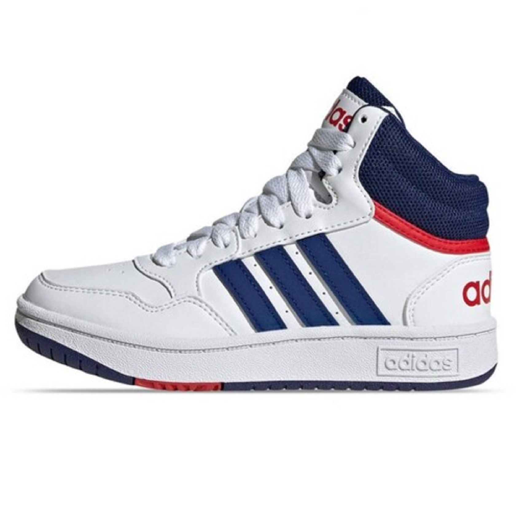 Tenis Adidas Hoops 3.0 Mid Blanco/azul Basketball Unisex talla #23.5