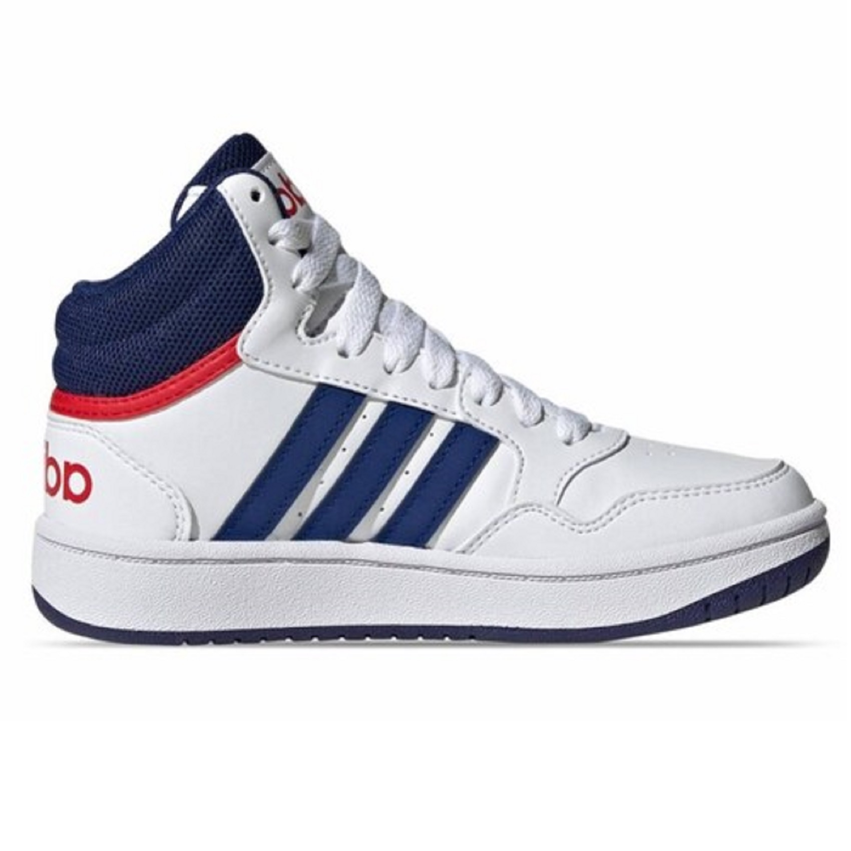 Tenis Adidas Hoops 3.0 Mid Blanco/azul Basketball Unisex talla #23.5