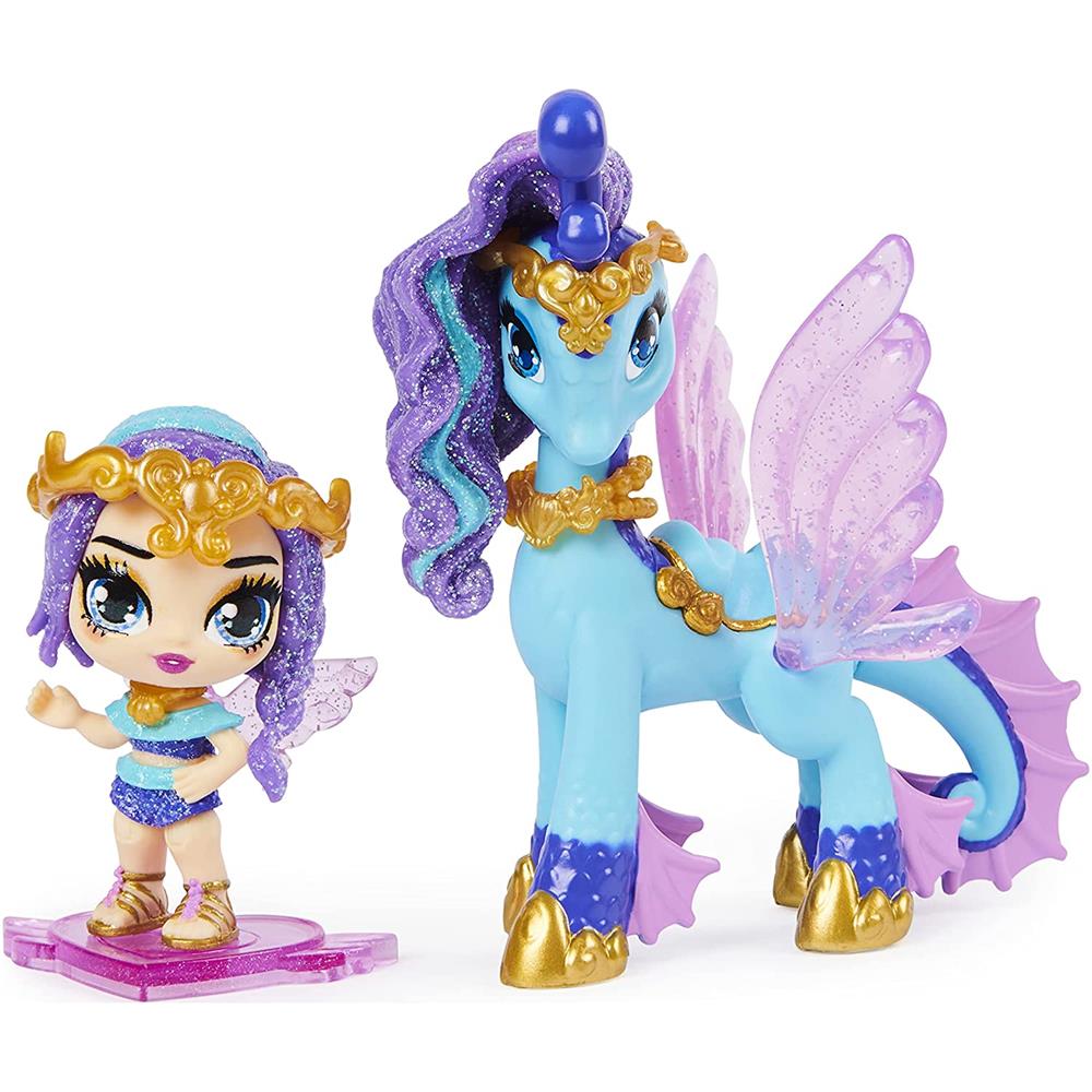 Hatchimals Pixies Riders Azul Alas Azul Gema Amarilla