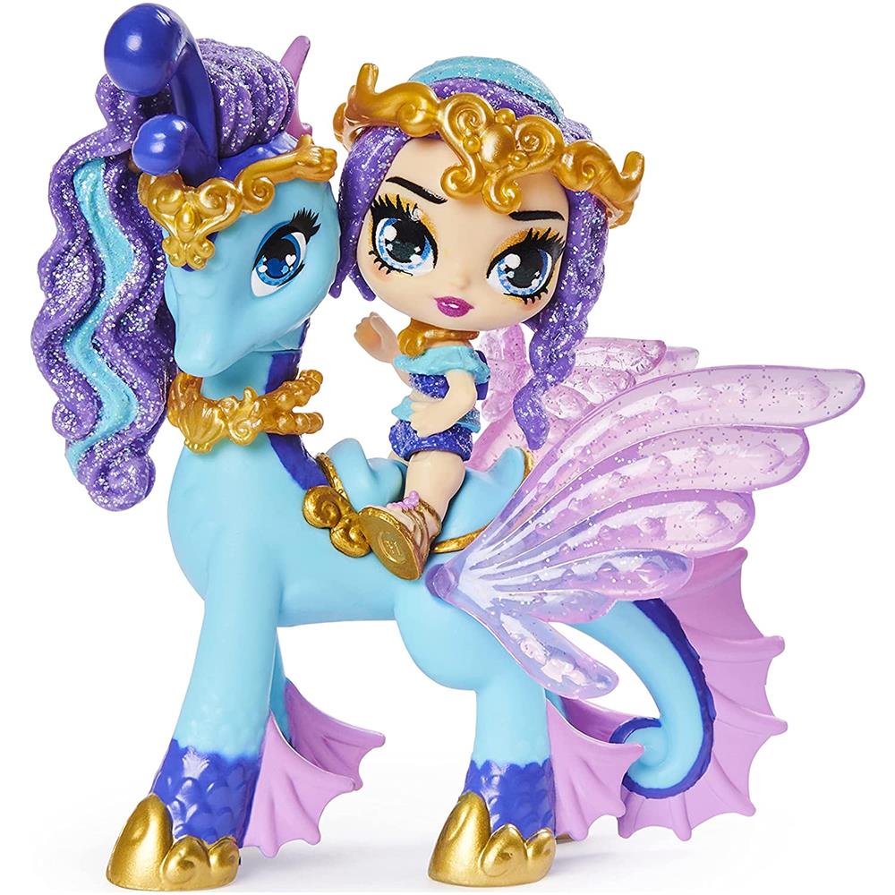 Hatchimals Pixies Riders Azul Alas Azul Gema Amarilla