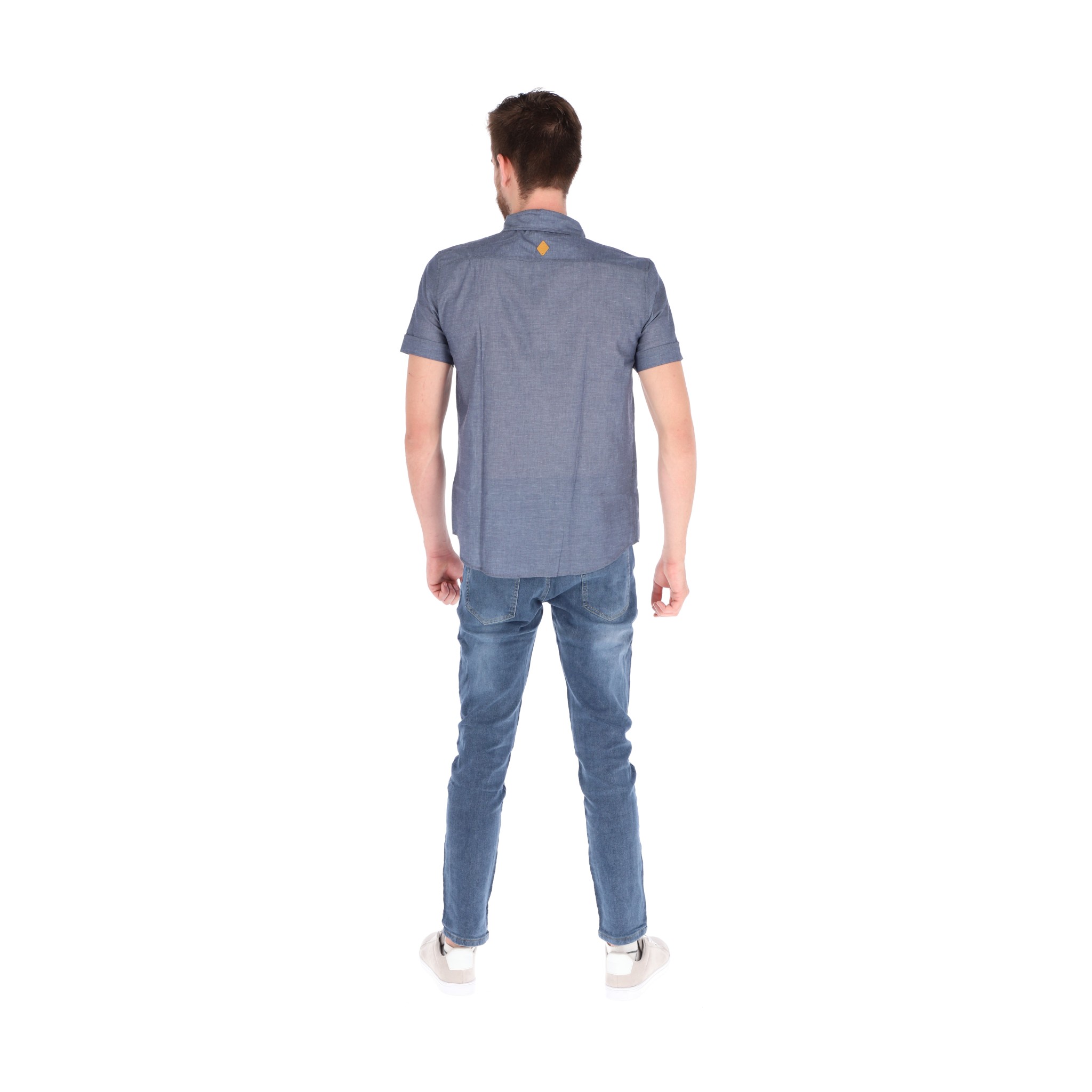 Camisa Manga Corta Azul Marino Para Hombre CHB Chili Beans Clothing Co..