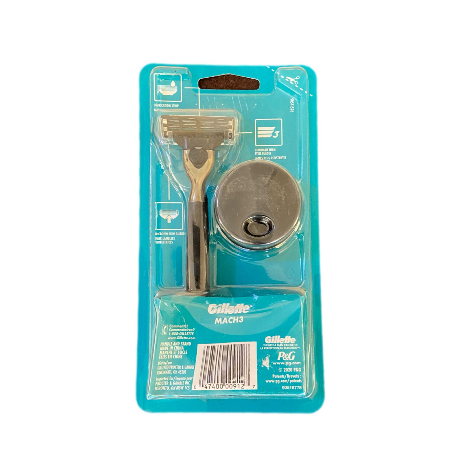 Rastrillo Gillette Mach3 Con Base Caja 3 Piezas