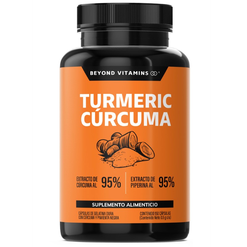 Turmeric Cúrcuma Con Extracto Al 95% y Pimienta Negra Al 95% - 150 Cápsulas