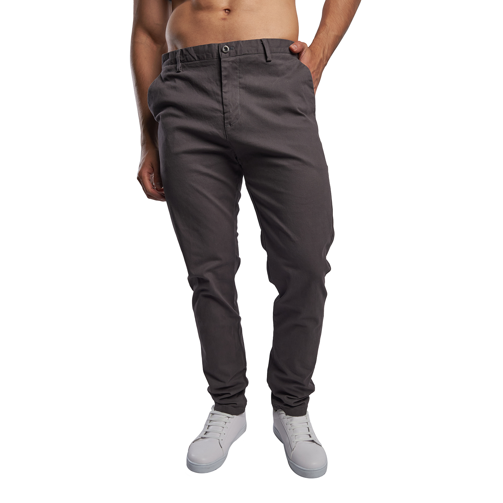 Pantalon de Gabardina Para Hombre Comodo Color Gris.