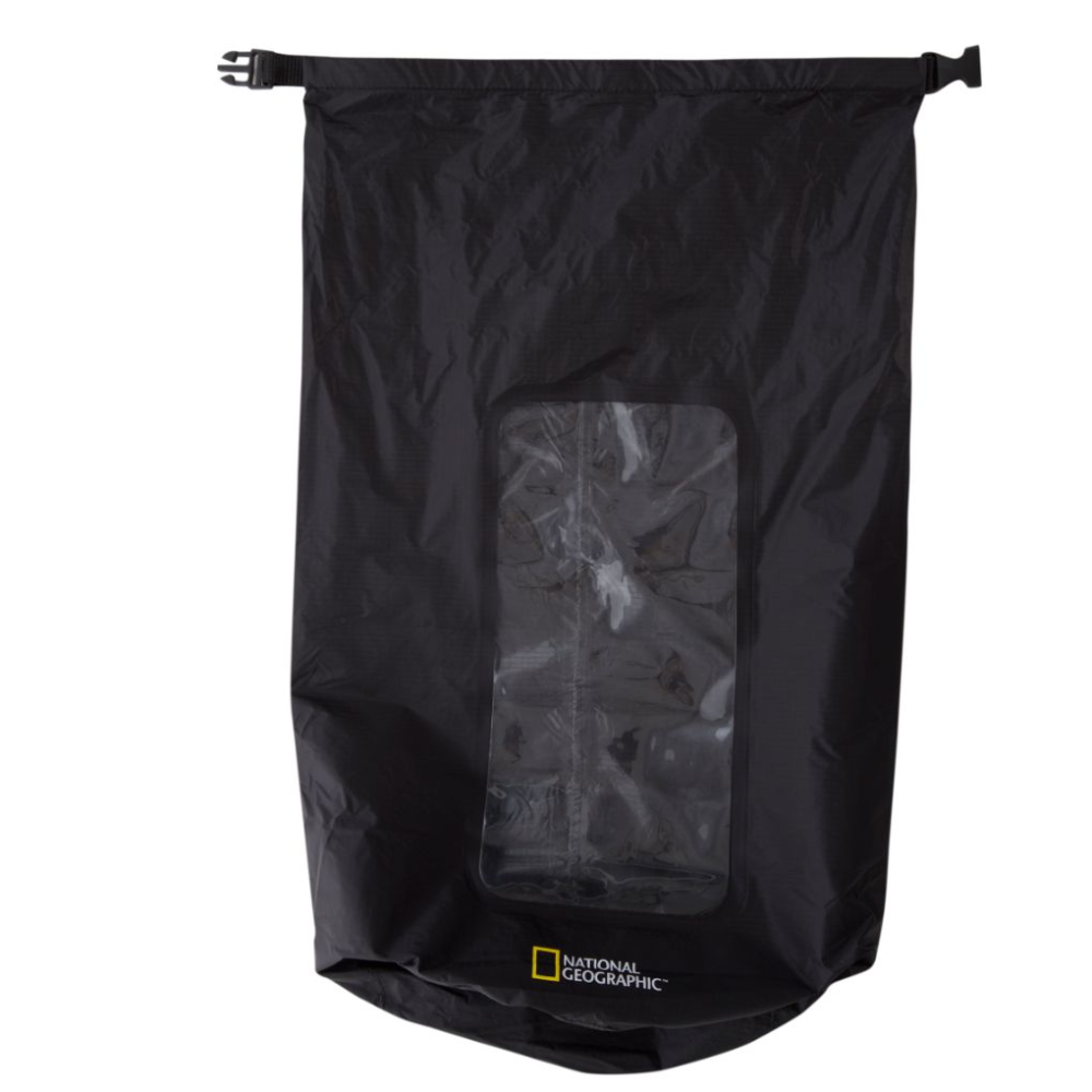 Bolsa seca de nylon 20 litros 100% impermeable negra National Geographic. Mod. BNG1020