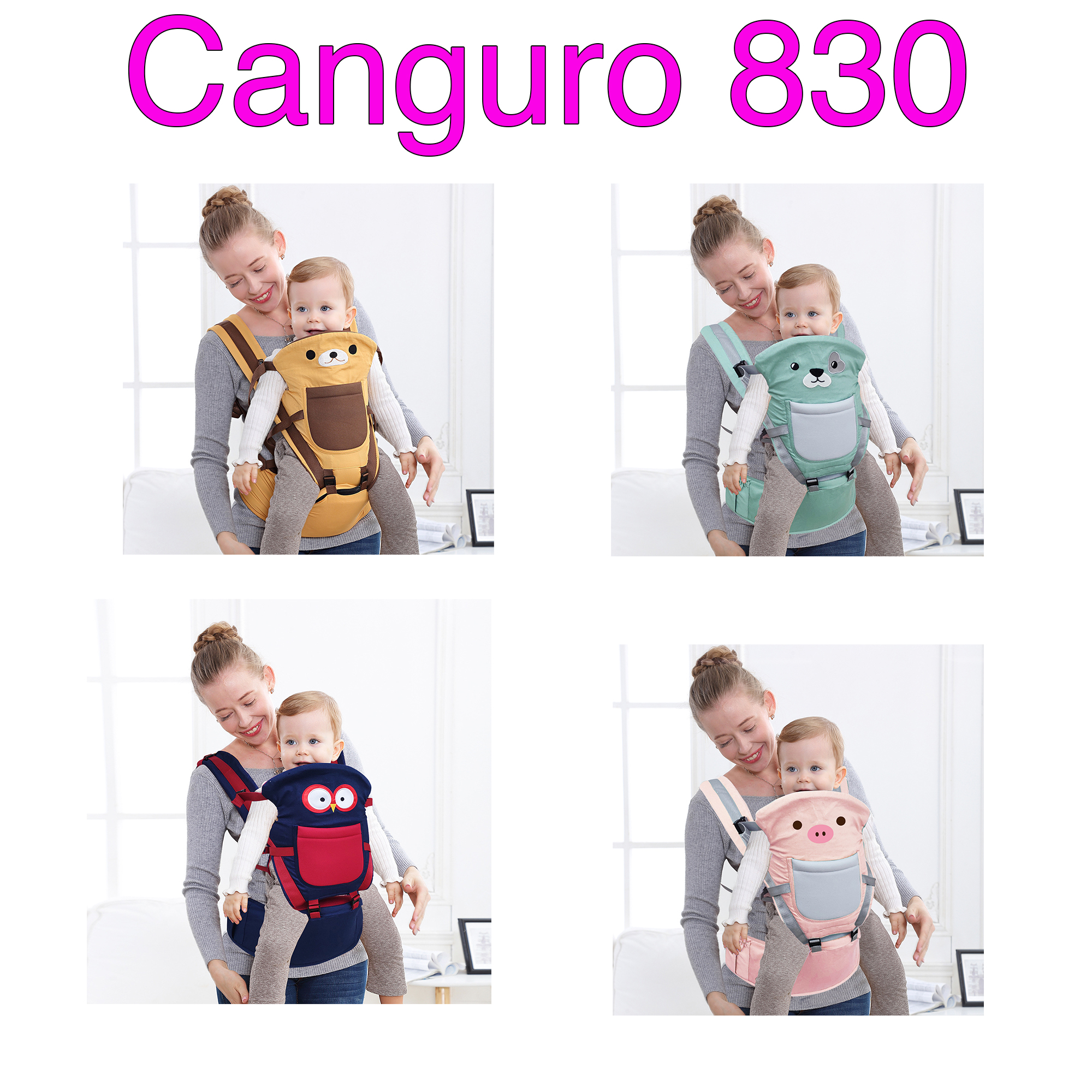 Cangurera Ergonomica Para Bebés 5 Posiciones Ecobaby Original 0-36 meses