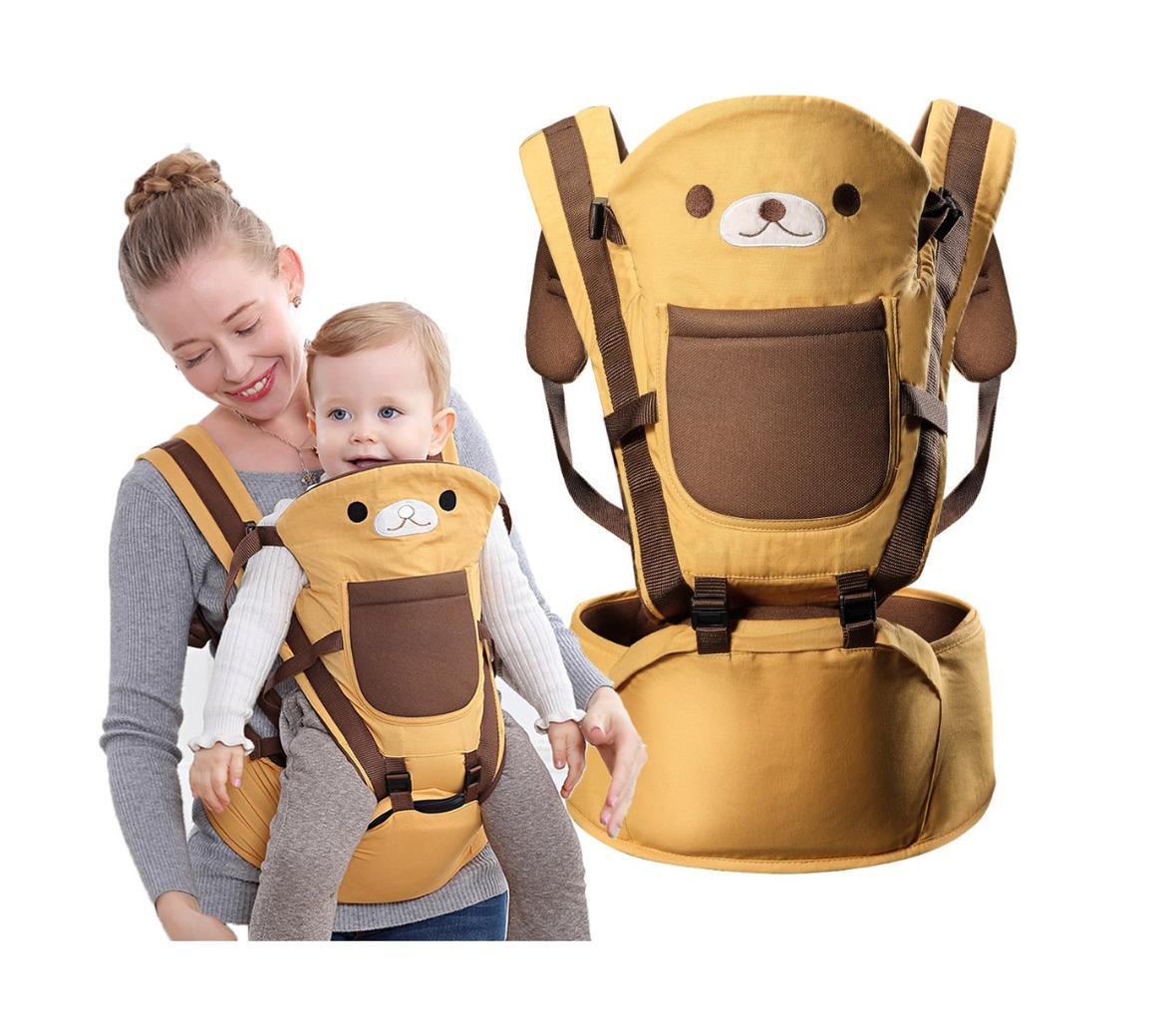 Cangurera Ergonomica Para Bebés 5 Posiciones Ecobaby Original 0-36 meses