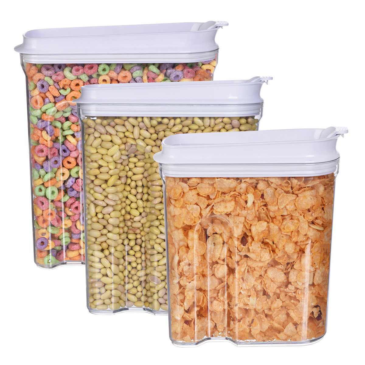 AGBOX Set De Recipientes Hermeticos 3 Piezas Grandes Con Tapa AG-CER03GB.