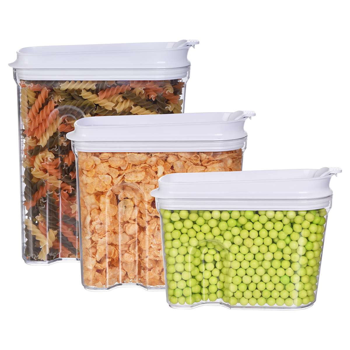 AGBOX Set De Recipientes Hermeticos 3 Piezas Con Tapa AG-CER03CHB.