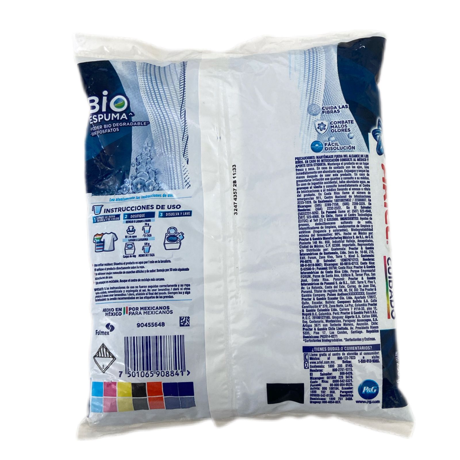 Detergente Para Ropa Ariel Poder Y Cuidado 250g Caja 6 Pz