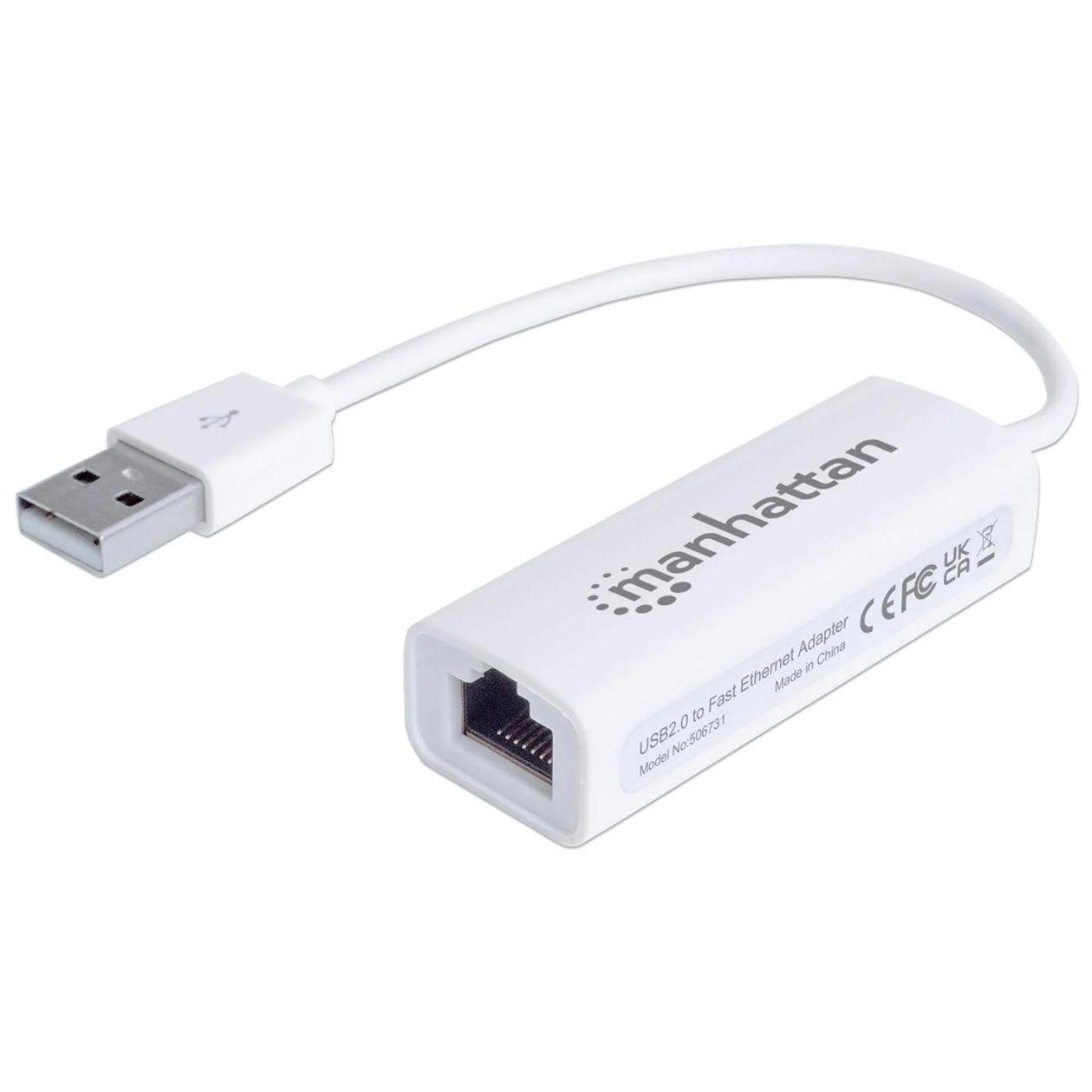 Adaptador Manhattan de USB 2.0 a Fast Ethernet 10/100 Mbps 506731