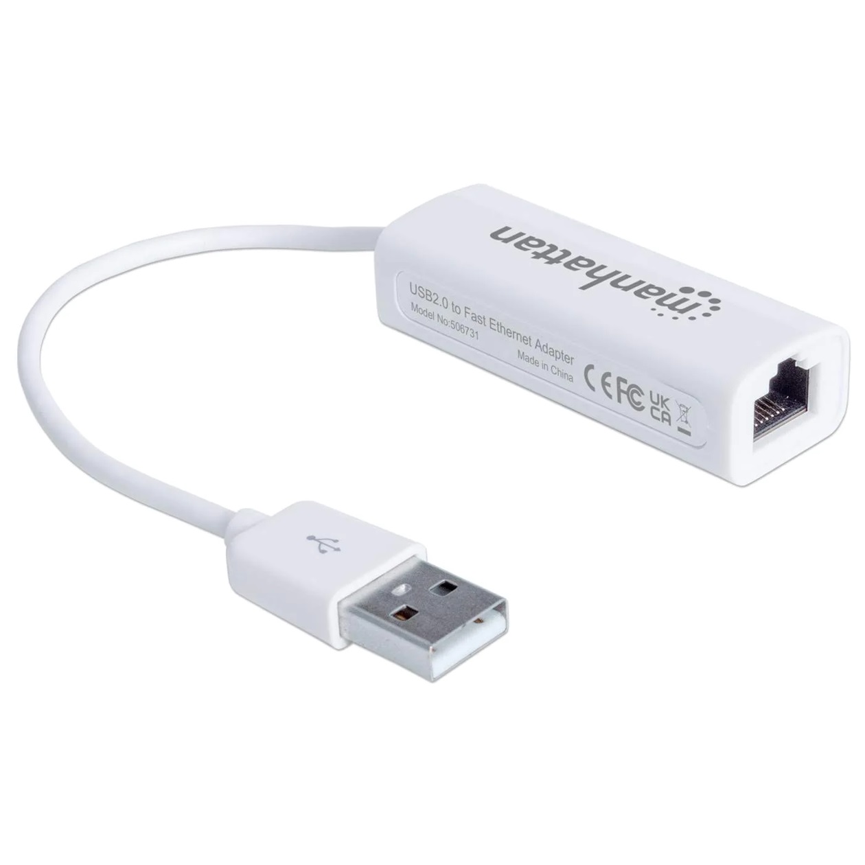 Adaptador Manhattan de USB 2.0 a Fast Ethernet 10/100 Mbps 506731