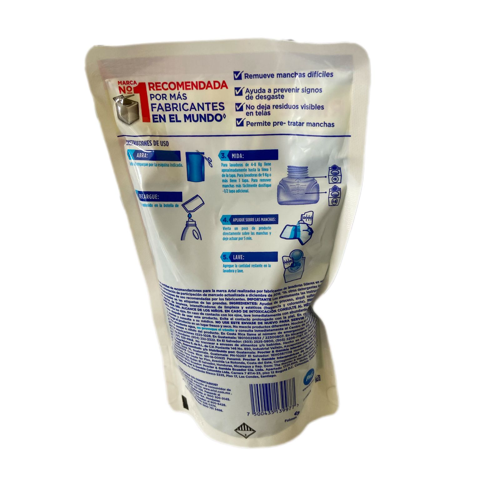 Detergente Para Ropa Ariel Revitacolor 400ml Caja 6 Pz