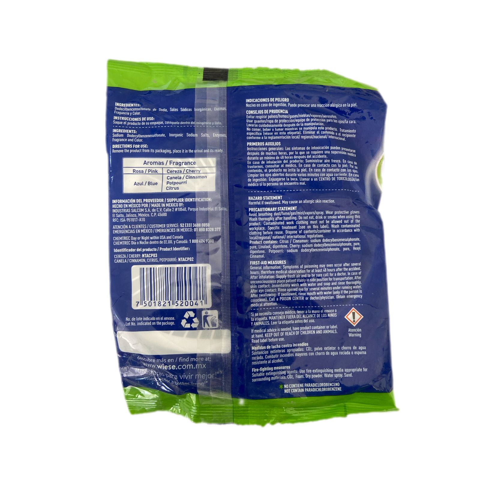 Tapete Para Minguitorio Con Pastilla Aromatica Caja Con 5 Pz