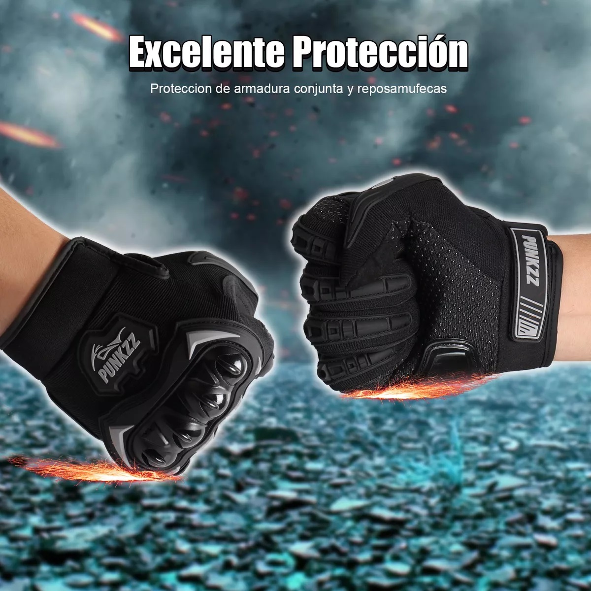 Guantes Proteccion Pantalla Táctil De Dedo Para Motocicleta Negro Talla XL
