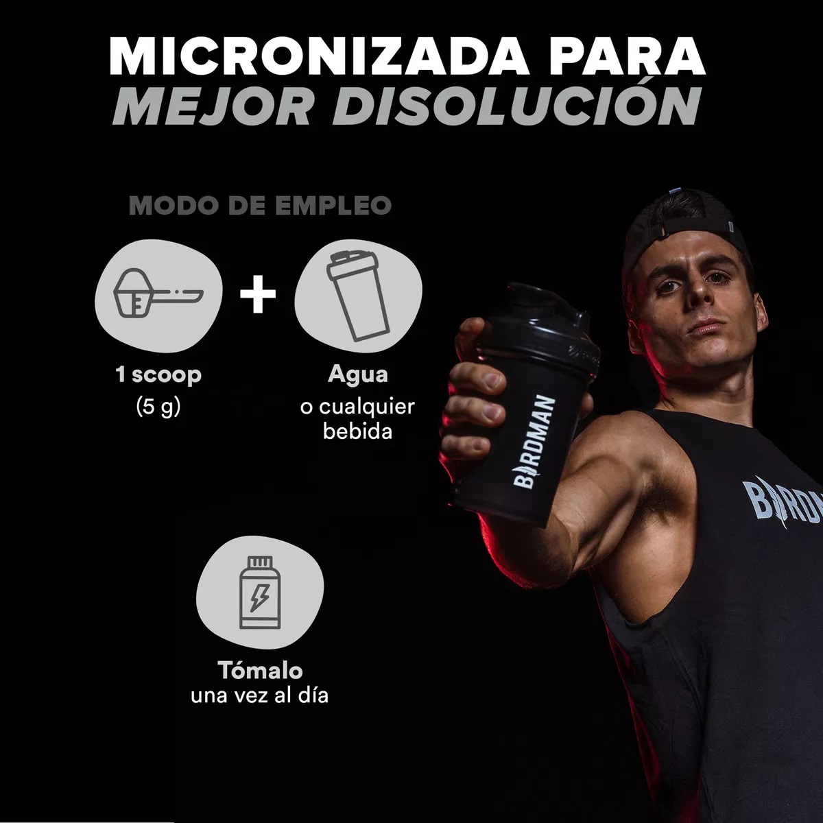 Birdman Creatina Monohidratada En Polvo 450g Sabor Natural