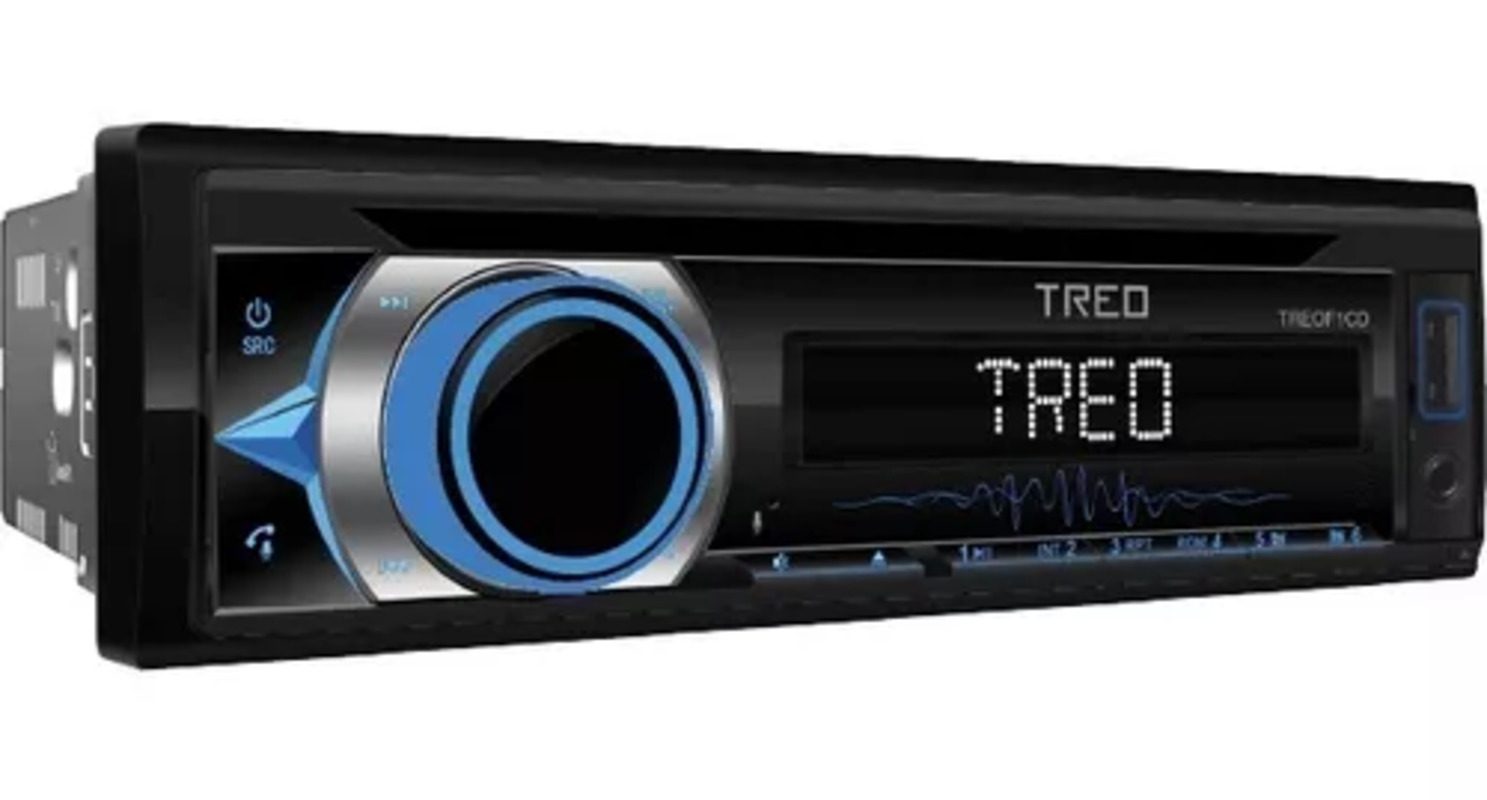 Autoestéreo TREO TREOF1CD 1 DIN con Mecanismo CD, USB y BT.