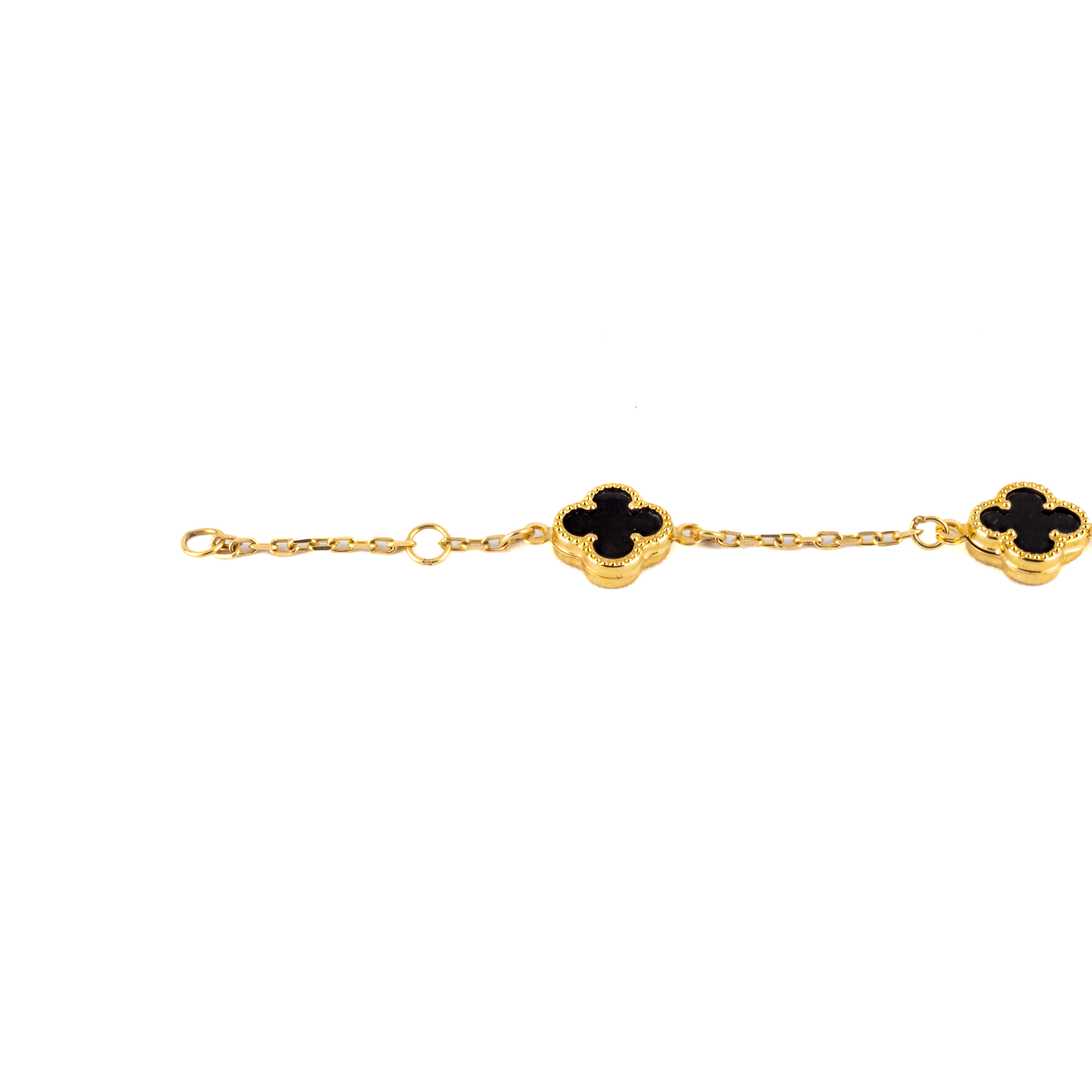 Pulso con Dijes de Trébol Oro de 10 Kilates.