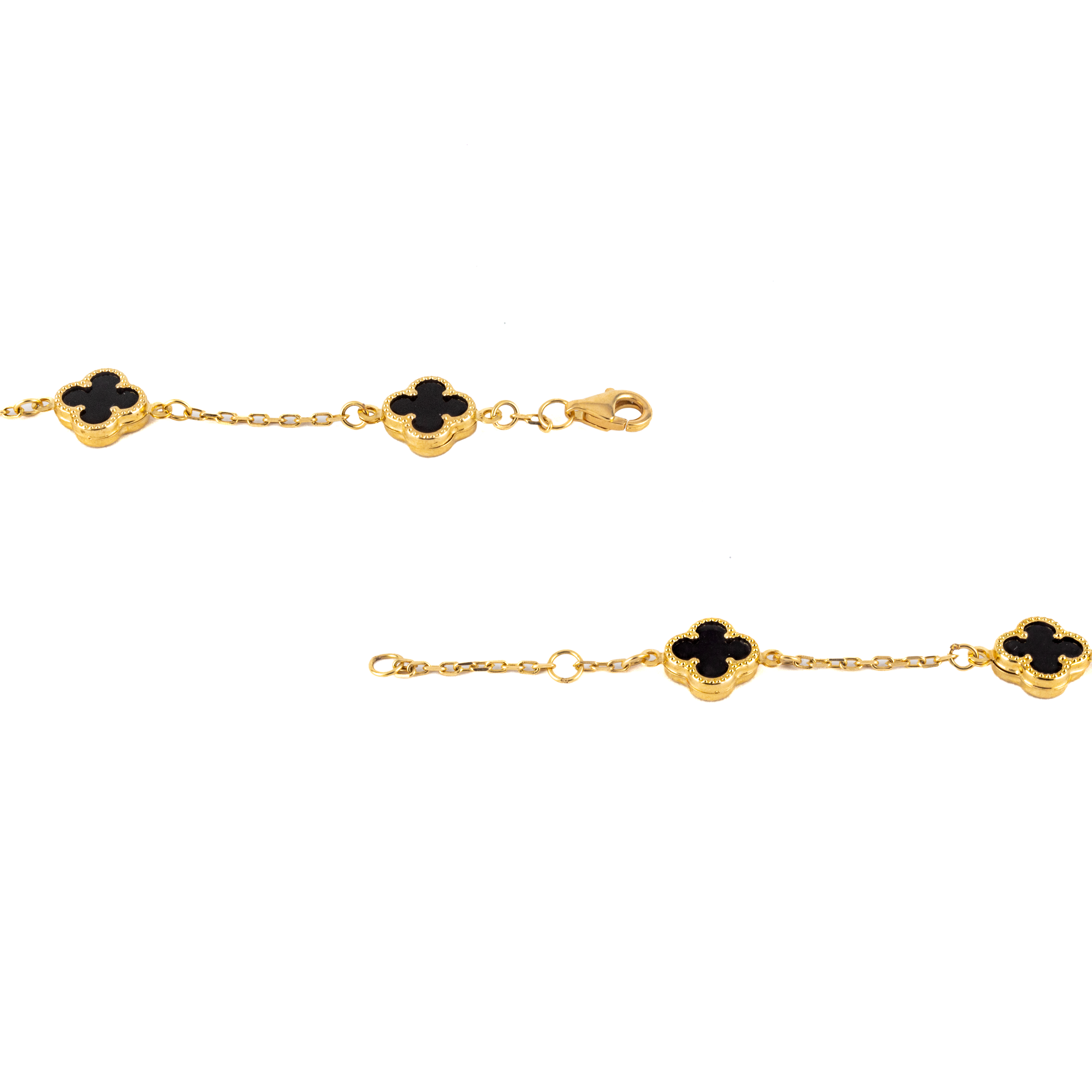 Pulso con Dijes de Trébol Oro de 10 Kilates.