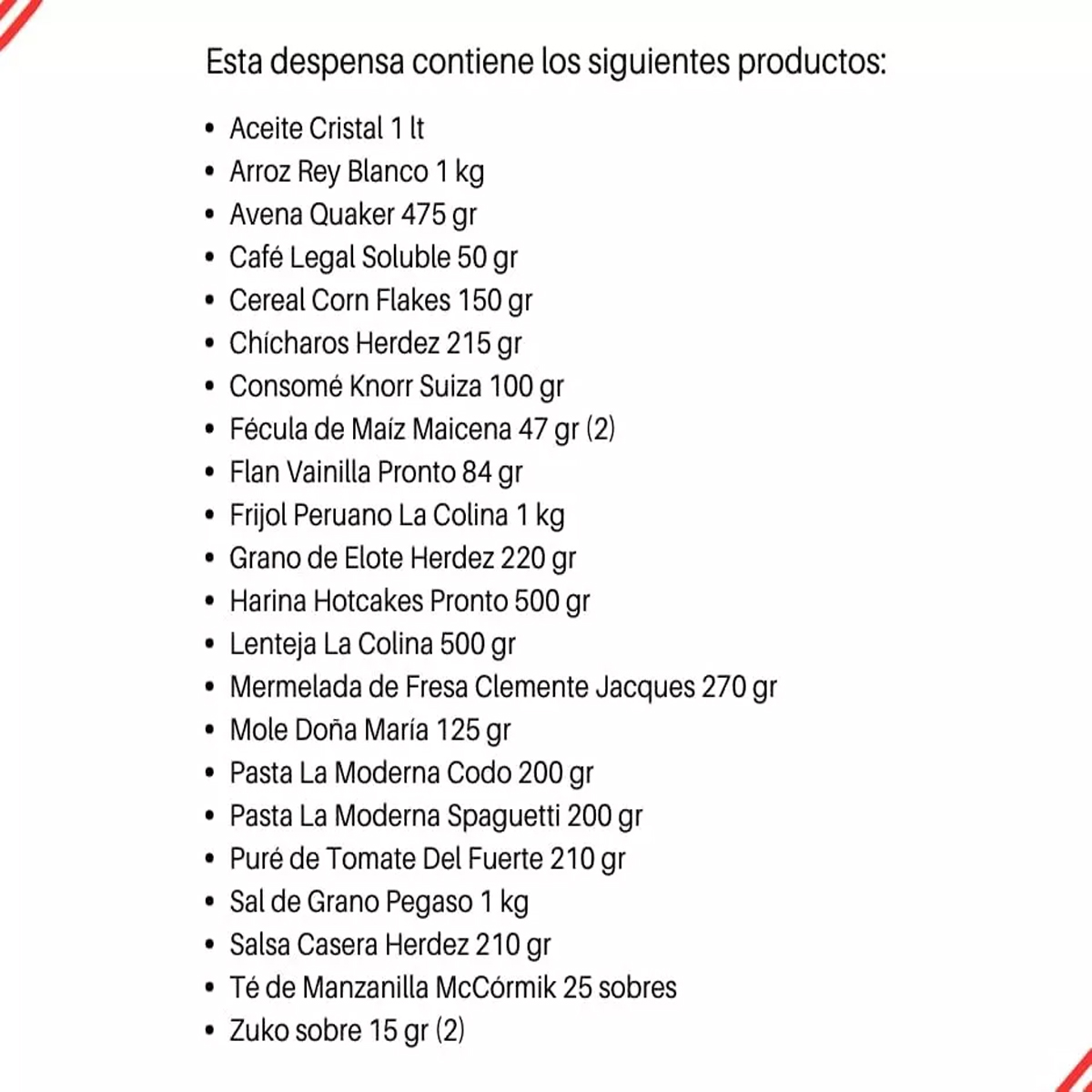 Despensa Completa Empresarial 24 Productos Básica