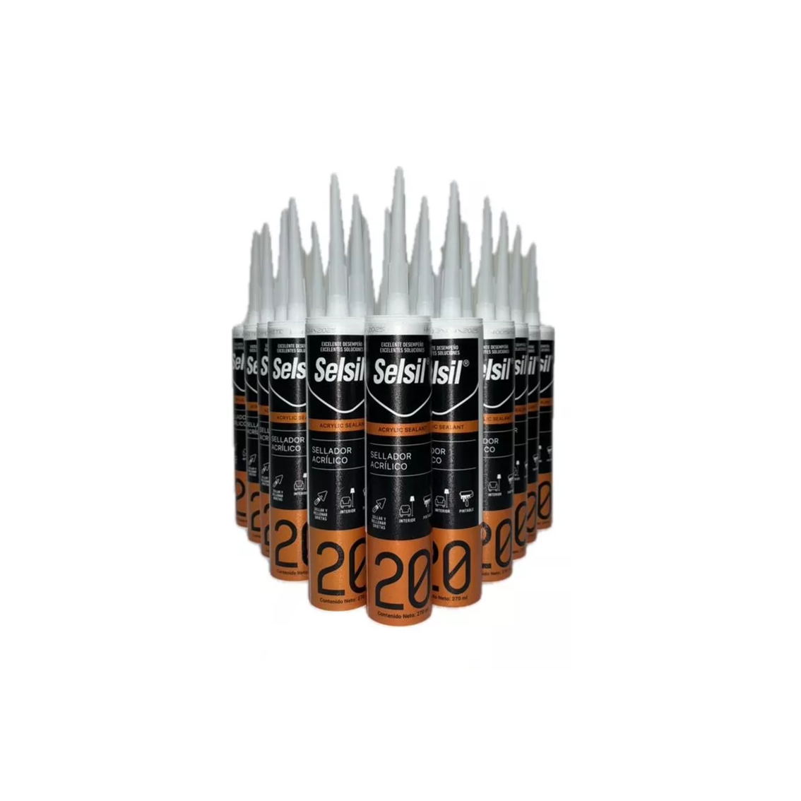 Sel20 Sellador Acrilico Selsil 270ml Caja 25 Pzas
