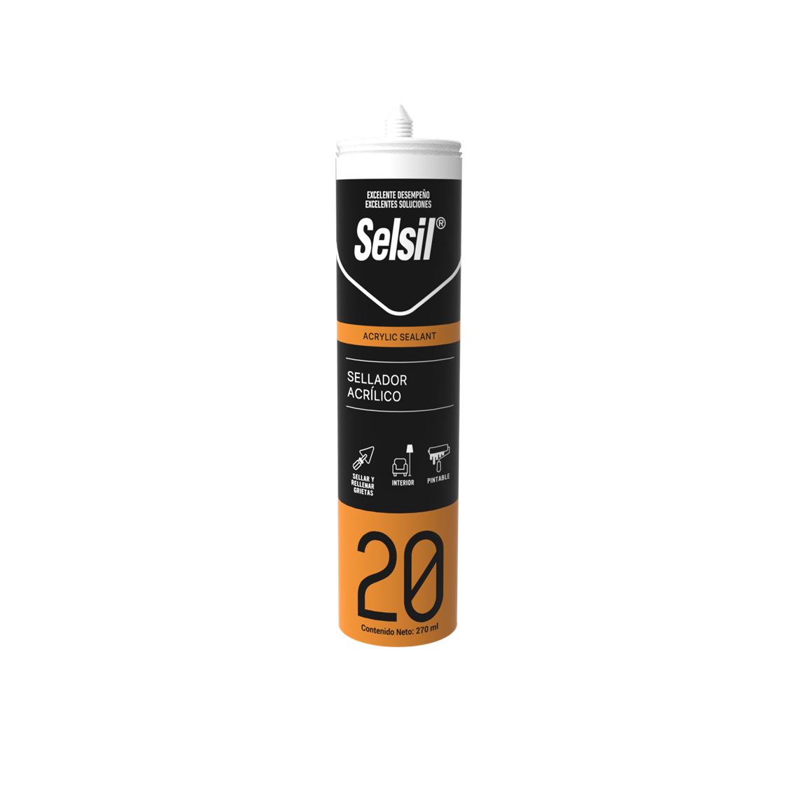 Sel20 Sellador Acrilico Selsil 270ml Caja 25 Pzas