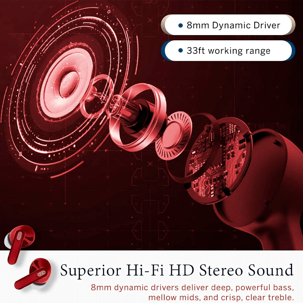 Smartwatch Reloj Inteligente T800 Reloj Deportivo Inteligente Bluetooth mas Audifonos Inalambricos Santana Color Rojo.