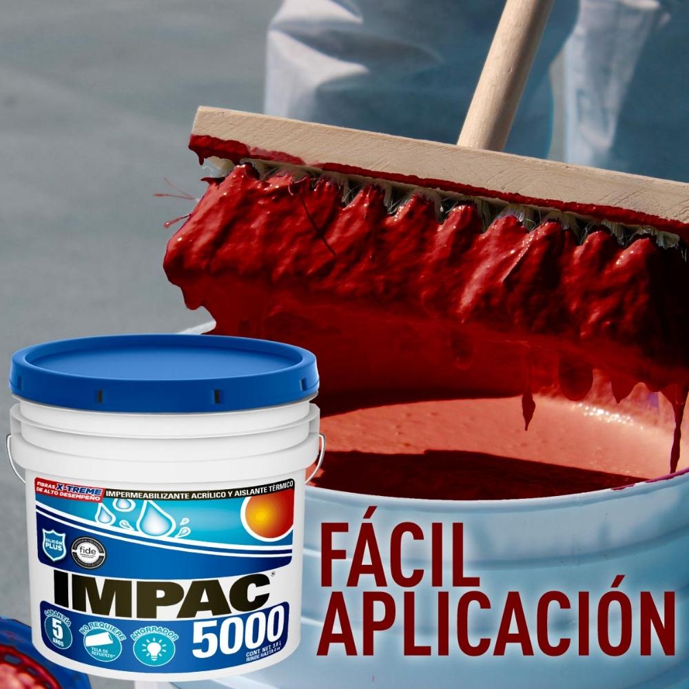 Impermeabilizante Acrilico Fibratado 5 Años Rojo Impac