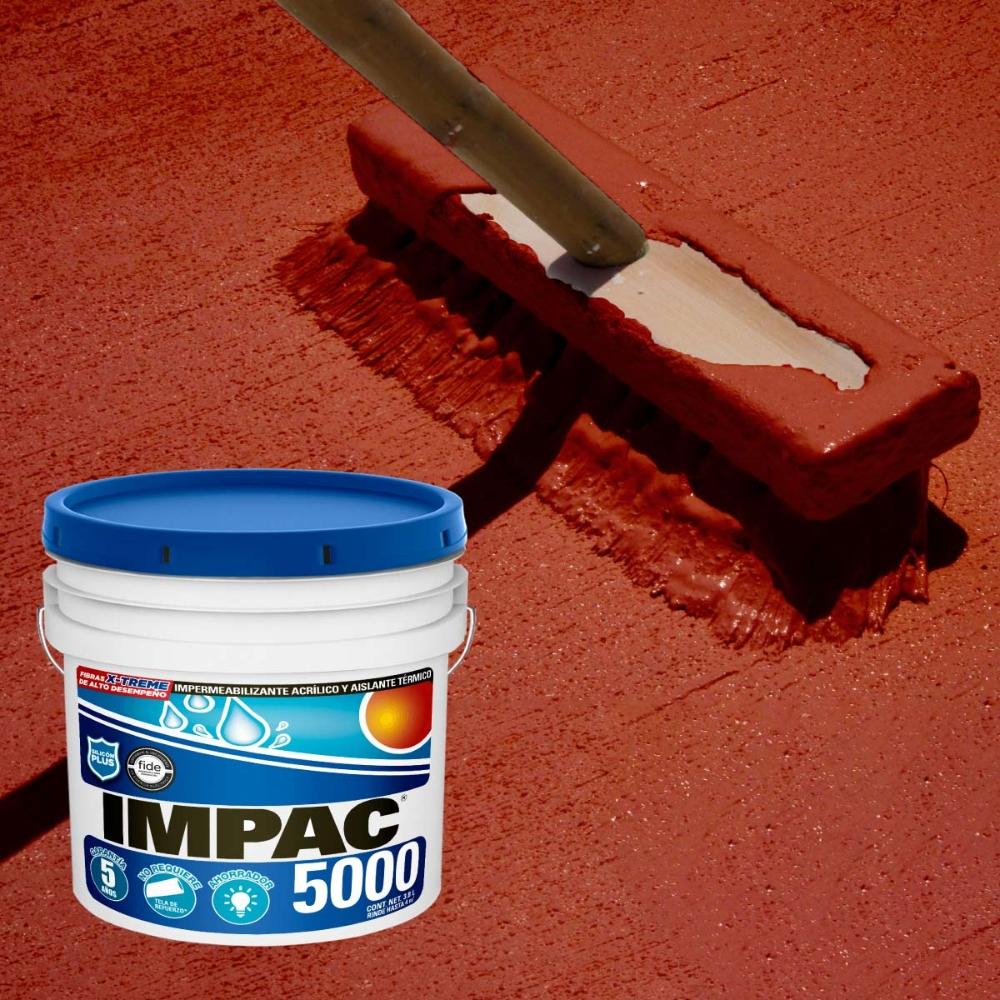 Impermeabilizante Acrilico Fibratado 5 Años Rojo Impac