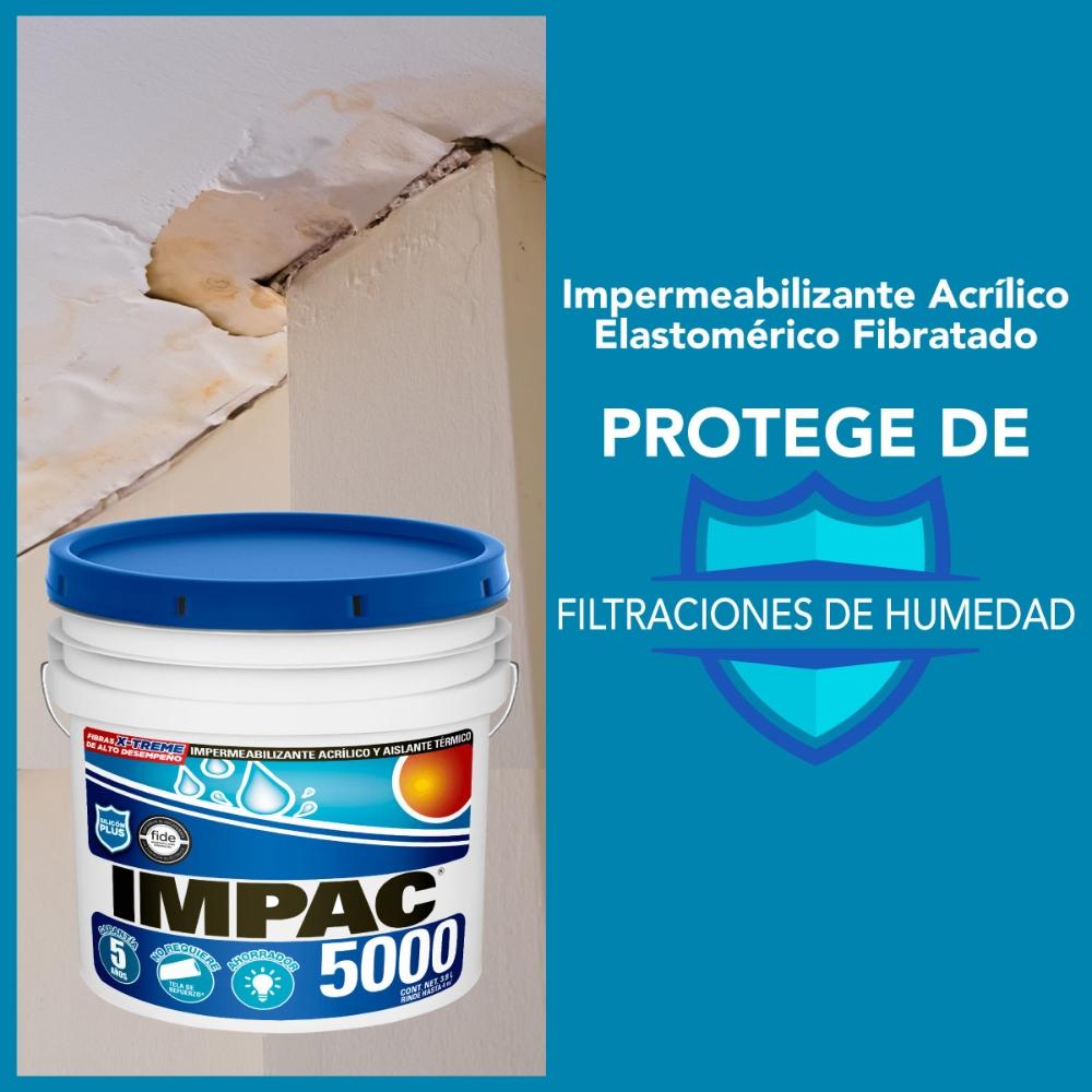 Impermeabilizante Acrilico Fibratado 5 Años blanco Impac5000