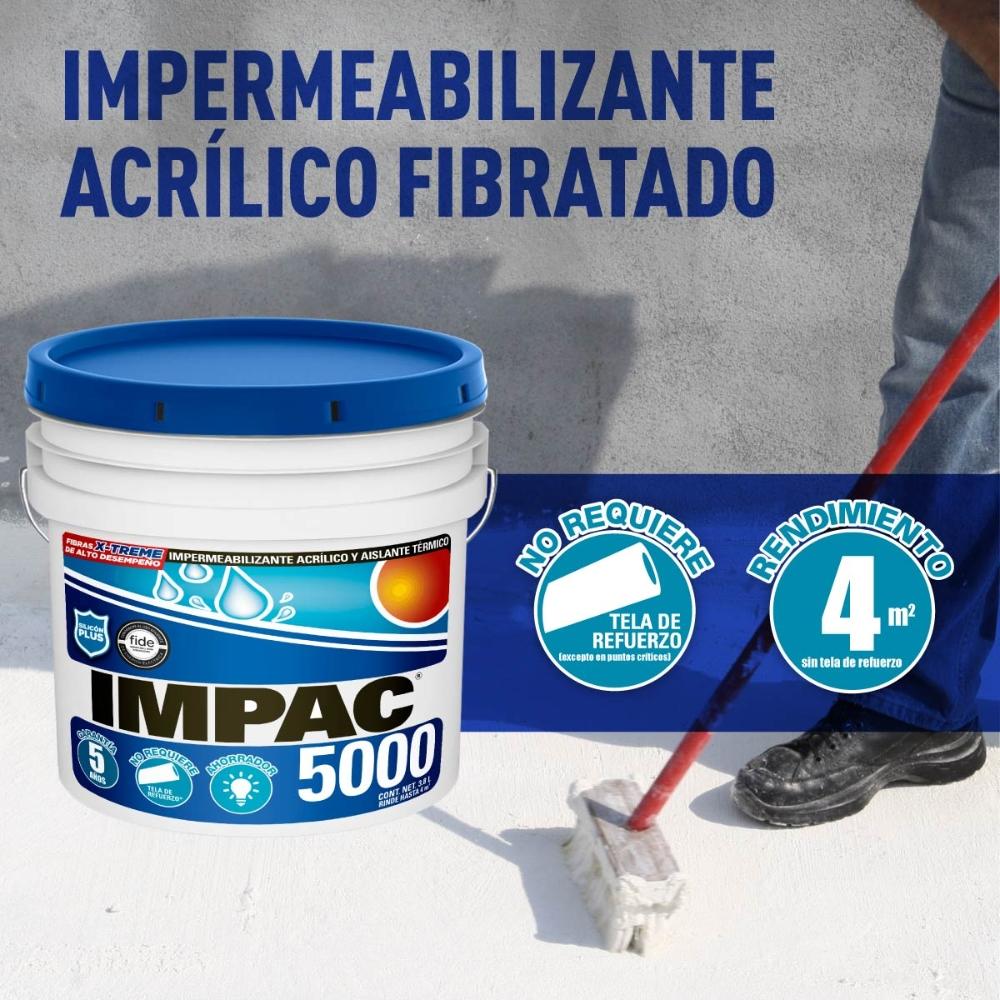 Impermeabilizante Acrilico Fibratado 5 Años blanco Impac5000