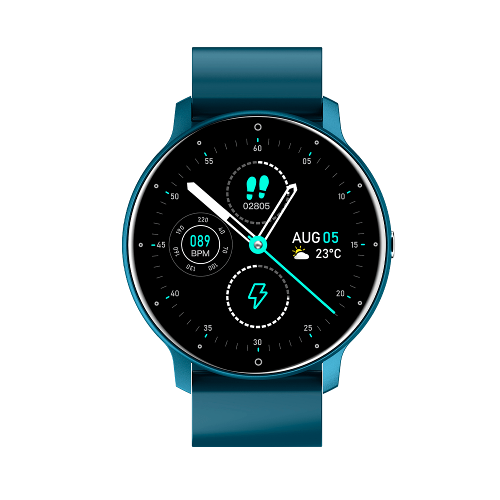 Reloj Inteligente Zl02 1.28 Vigilancia De Salud Deportivo Smart Watch Mas Audifonos Tech Theory Glow Pro Mas Reloj Inteligente ZL02 Azul.